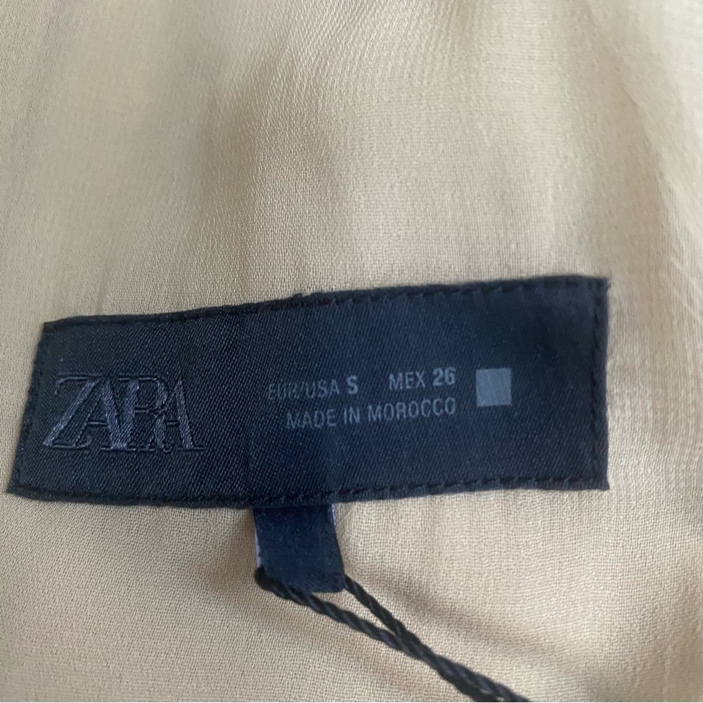 Zara Khaki Halter Neck Belted Midi Dress Women’s. Sleeveless Keyhole Pockets S - Picture 8 of 9
